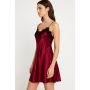 Атласная ночная рубашка женская бордо